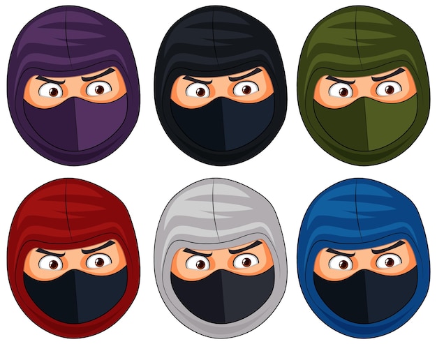 Colección de cabezas ninja