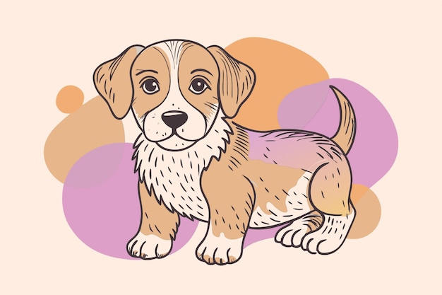Colección de cachorros lindos aislados sobre un fondo blanco