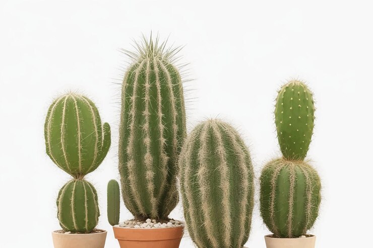 Vector colección de cactus aislados en blanco
