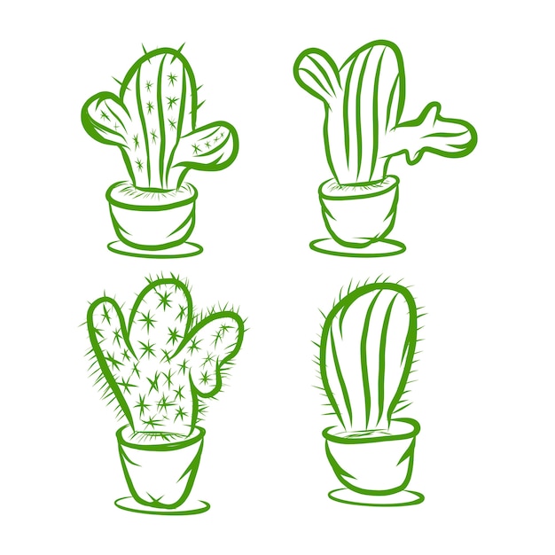 Vector colección de cactus