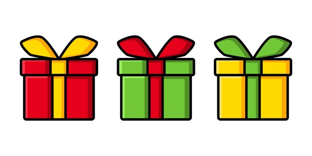 colección de cajas de regalos con cintas de colores