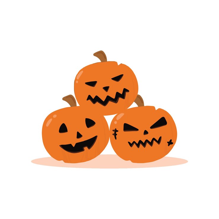 colección de calabazas de halloween planas vectoriales halloween de dos niveles