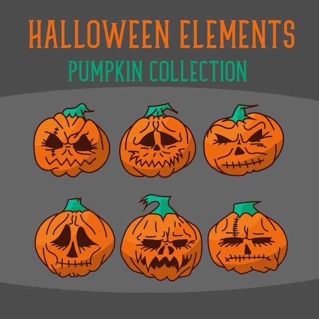 Colección de calabazas de halloween