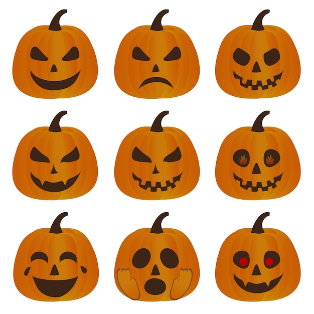 Colección de calabazas malvadas para Halloween