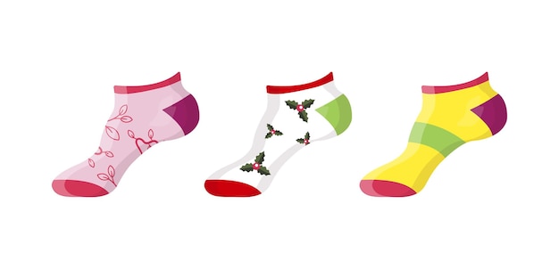 Colección de calcetines coloridos con diferentes estampados