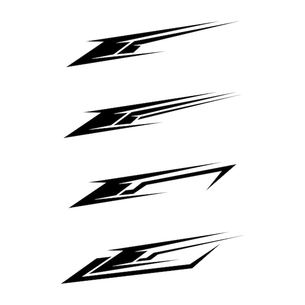 Colección de calcomanías de vinilo para vehículos de carreras con geometría a rayas