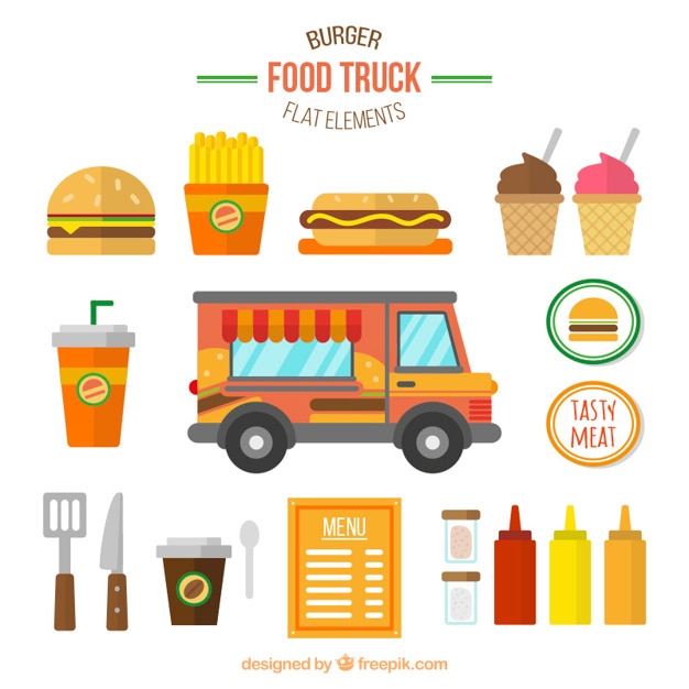 Colección de camionetas de hamburguesa