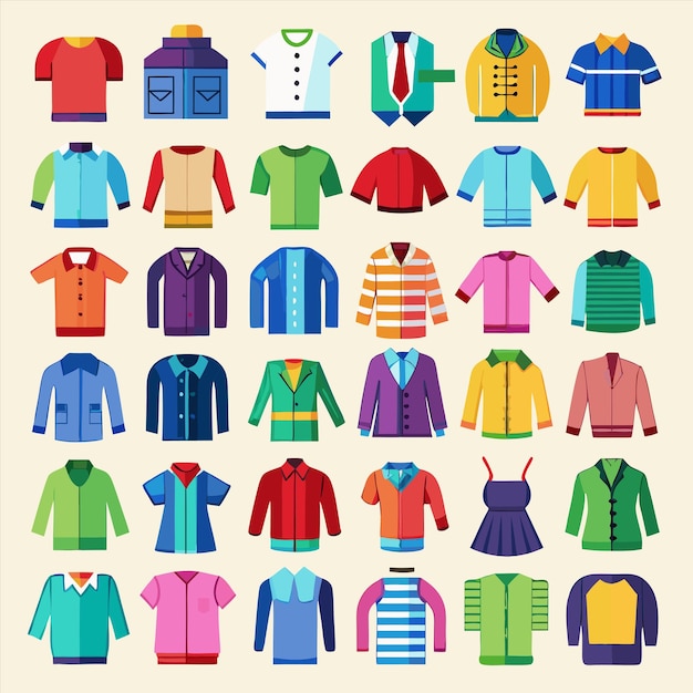 una colección de camisas camisas y camisas para hombres