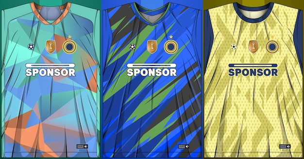 Vector colección de camisetas deportivas - kit de fútbol para sublimación