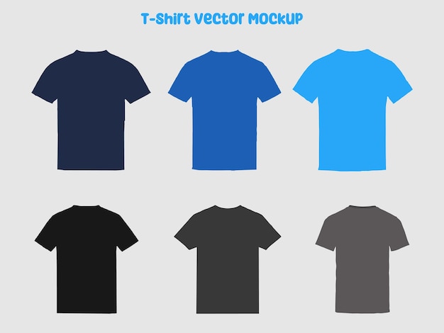 Vector colección de camisetas en diferentes colores vector