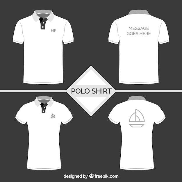 Colección de camisetas de polo en blanco