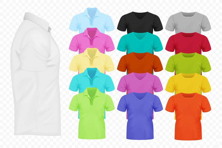 Vector colección de camisetas realistas.