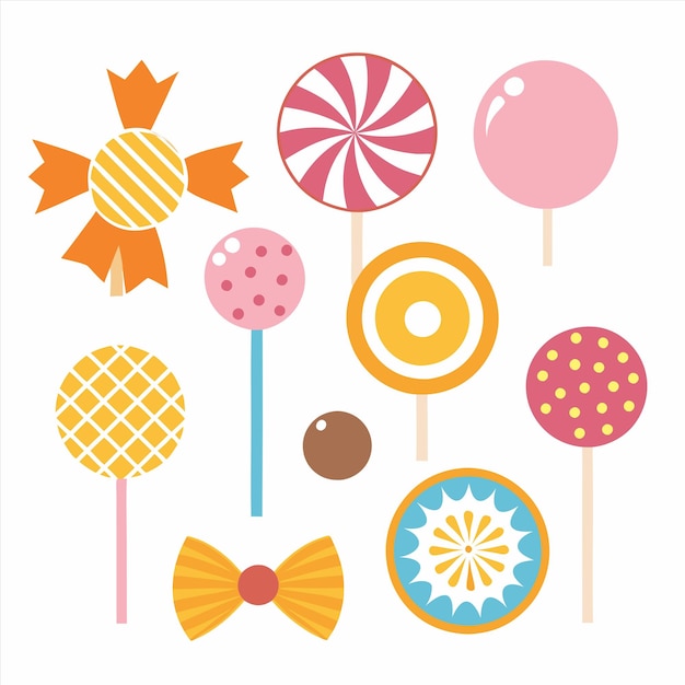 una colección de caramelos coloridos incluyendo uno que dice quot donuts quot