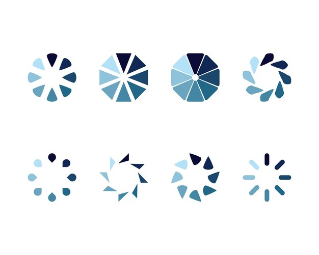 Colección Cargando el icono de estado de la barra Ilustración vectorial Conjunto de íconos cargados por vectores Descargar progreso No cargar o cargar