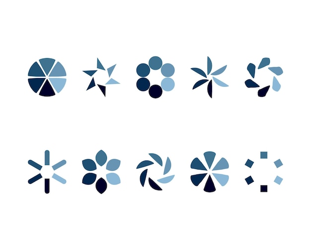 Colección Cargando el icono de estado de la barra Ilustración vectorial Conjunto de íconos cargados por vectores Descargar progreso No cargar o cargar