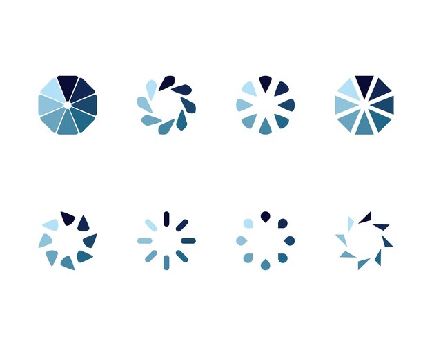 Colección Cargando el icono de estado de la barra Ilustración vectorial Conjunto de íconos cargados por vectores Descargar progreso No cargar o cargar