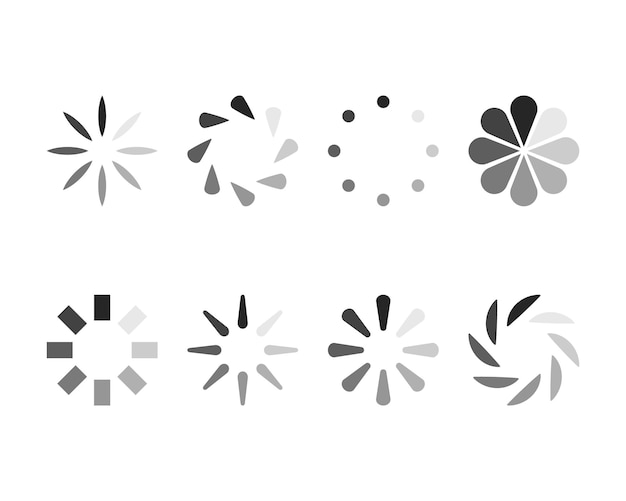 Colección Cargando el icono de estado de la barra Ilustración vectorial Conjunto de íconos cargados por vectores Descargar progreso No cargar o cargar