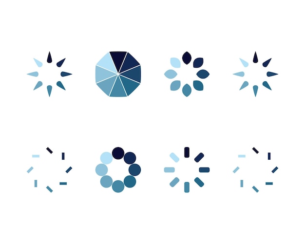 Colección Cargando el icono de estado de la barra Ilustración vectorial Conjunto de íconos cargados por vectores Descargar progreso No cargar o cargar