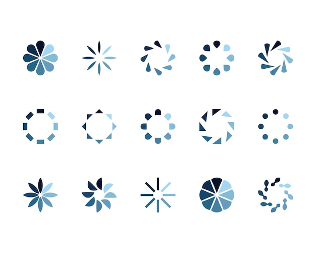 Colección Cargando el icono de estado de la barra Ilustración vectorial Conjunto de íconos cargados por vectores Descargar progreso No cargar o cargar