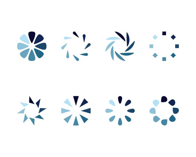 Colección Cargando el icono de estado de la barra Ilustración vectorial Conjunto de íconos cargados de vectores Descargar progreso