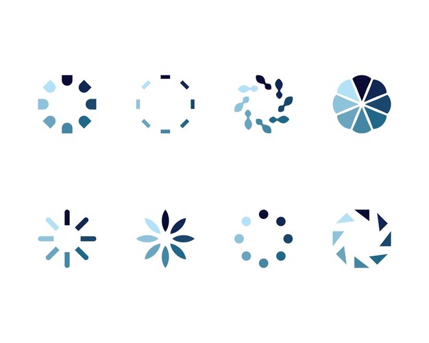 Colección Cargando el icono de estado de la barra Ilustración vectorial Establecer los íconos cargados Descargar Descargar o Cargar