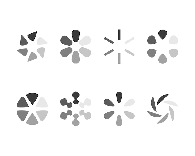 Colección Cargando el icono de estado de la barra Ilustración vectorial Establecer los íconos cargados Descargar Descargar o Cargar