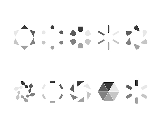 Colección Cargando el icono de estado de la barra Vector Establecer los íconos cargados Descargar progreso No cargar o cargar