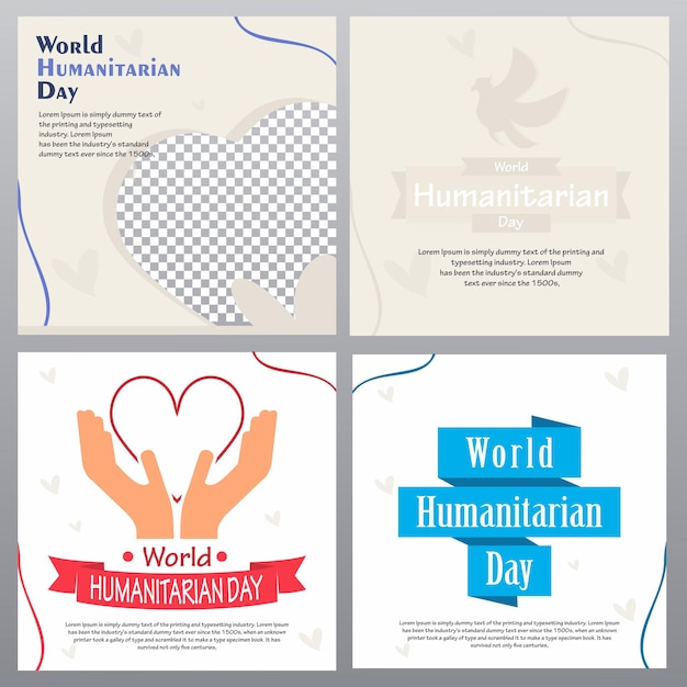 Vector colección caridad del día mundial humanitario