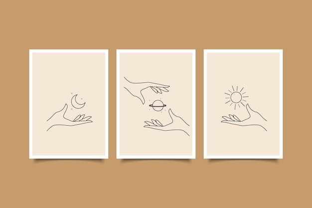 colección de carteles de arte de pared de astrología mística boho abstracto