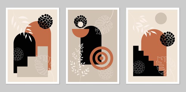 Colección de carteles Estilo minimalismo Con un diseño moderno estilo boho