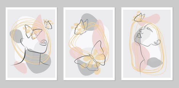 Colección de carteles Estilo minimalismo Con un diseño moderno estilo boho