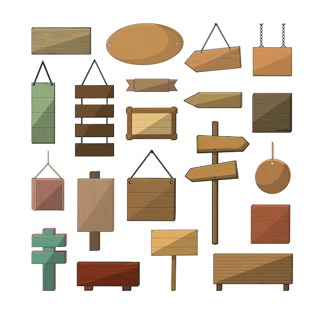 Colección de carteles de madera señales de tráfico letreros de pared