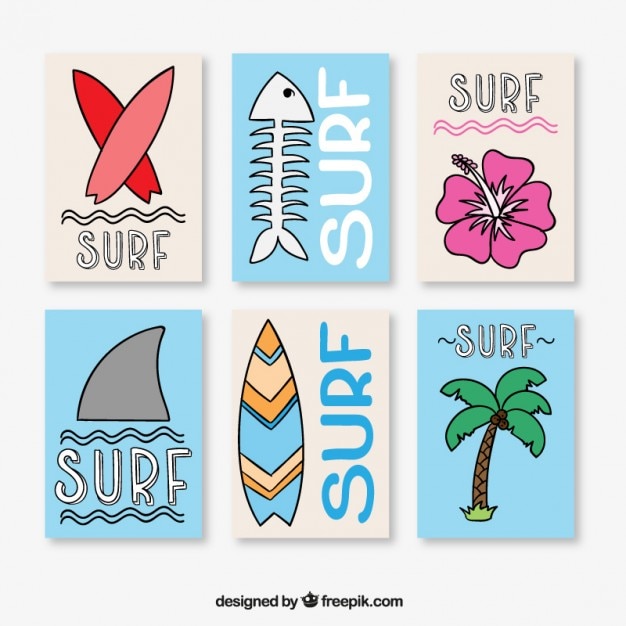 Colección de carteles de surf