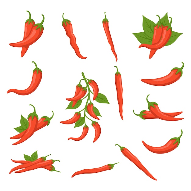 Una colección de chile rojo