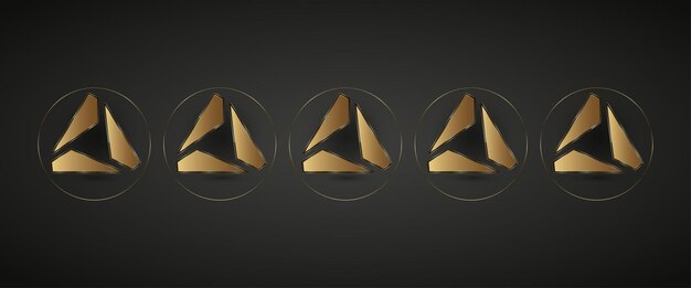 La colección de Cinco círculos brillantes realistas diseño de elemento para metal círculo dorado 5 anillo de lujo