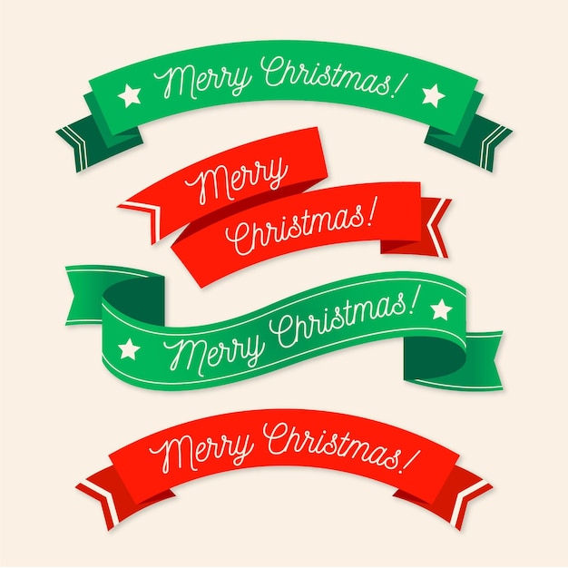 Colección de cintas navideñas en diseño plano