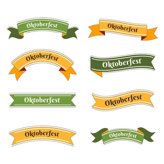 Colección de cintas oktoberfest dibujadas a mano