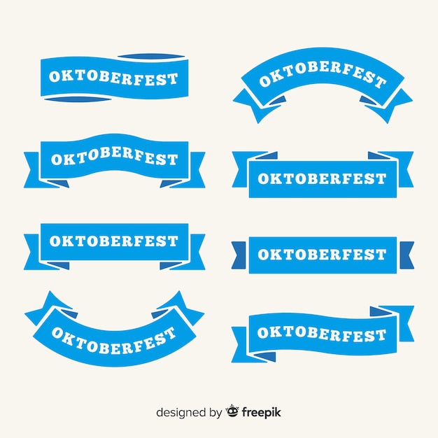 Colección de cintas de oktoberfest de diseño plano