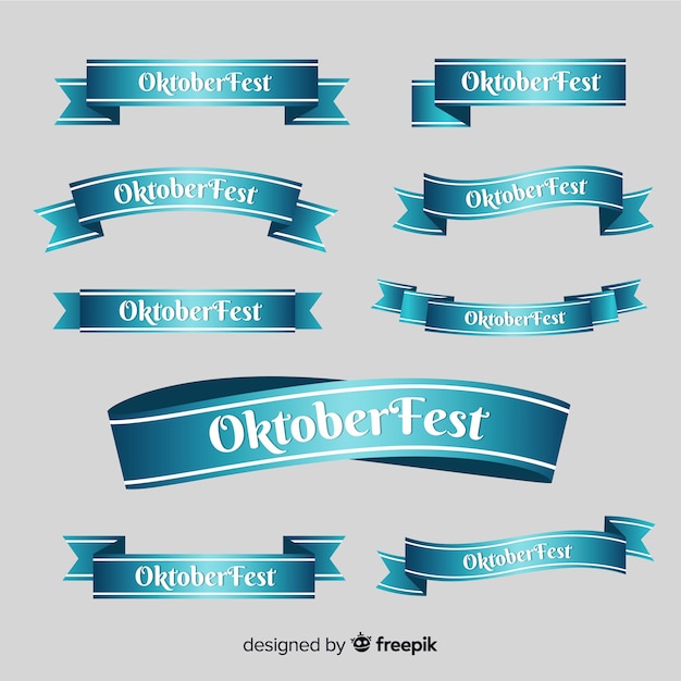 Colección de cintas de oktoberfest de diseño plano