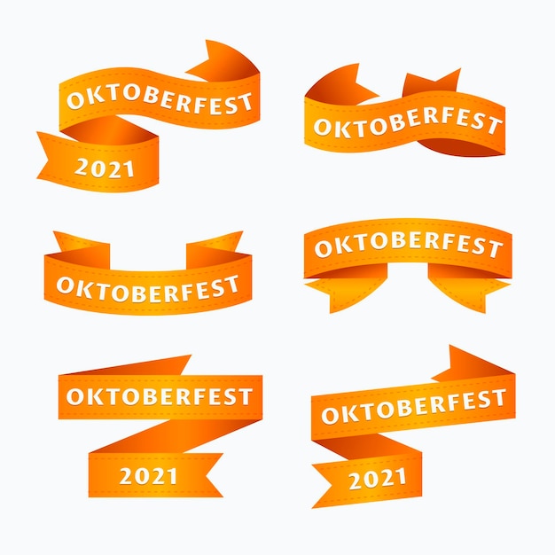 Colección de cintas de oktoberfest de diseño plano