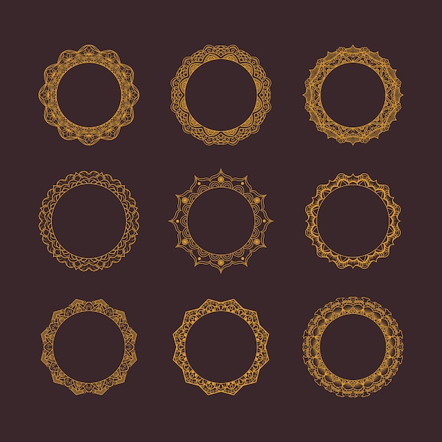 Colección circular de marcos ornamentados