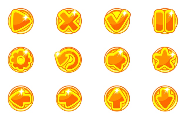 colección círculos dorados con botones de cristal para Ui