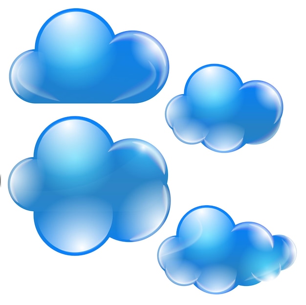 Colección de cliparts en la nube Gráficos vectoriales aislados