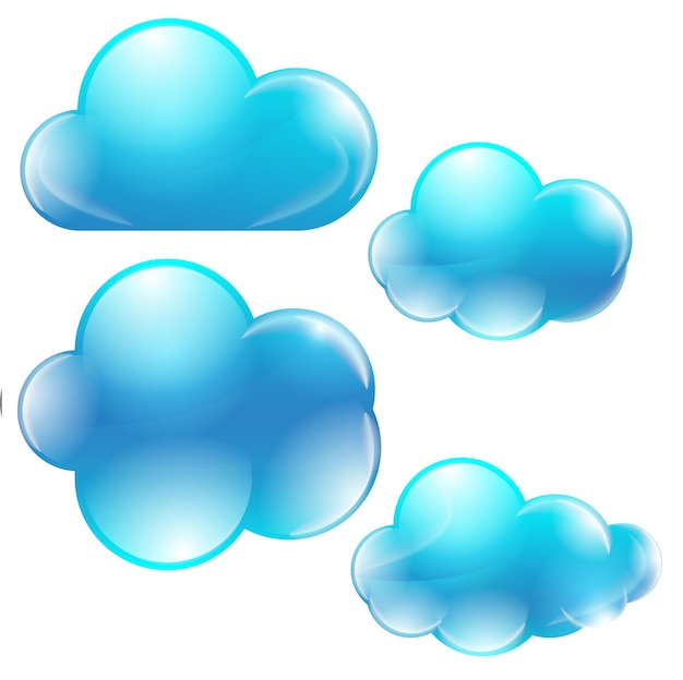 Colección de cliparts en la nube Gráficos vectoriales aislados