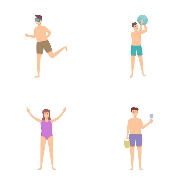 Colección de cliparts de vacaciones de verano en la playa