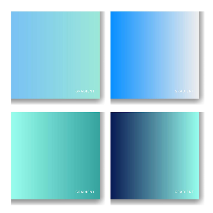Vector colección de colores de diferentes gradientes vectoriales conjunto de paquetes de paleta de colores