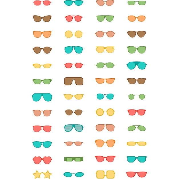 Colección de colores para gafas