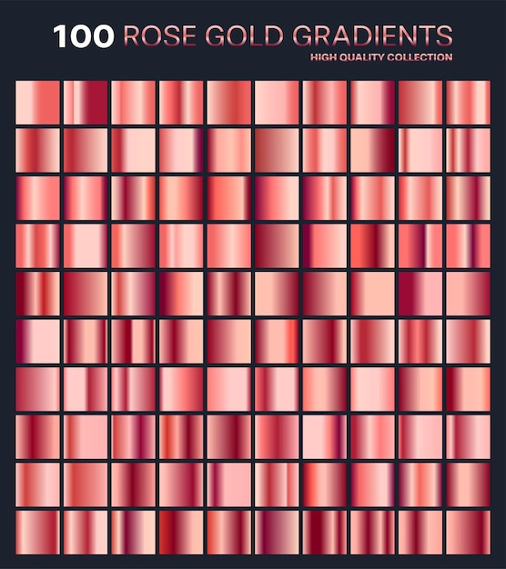 Colección de colores de plantilla de patrón de gradiente de oro rosa para la colección de gradientes de alta calidad