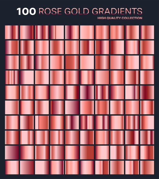 Colección de colores de plantilla de patrón de gradiente de oro rosa para la colección de gradientes de alta calidad
