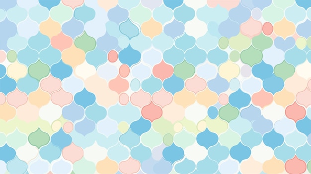 una colección colorida de círculos con un fondo de puntos azules y rojos